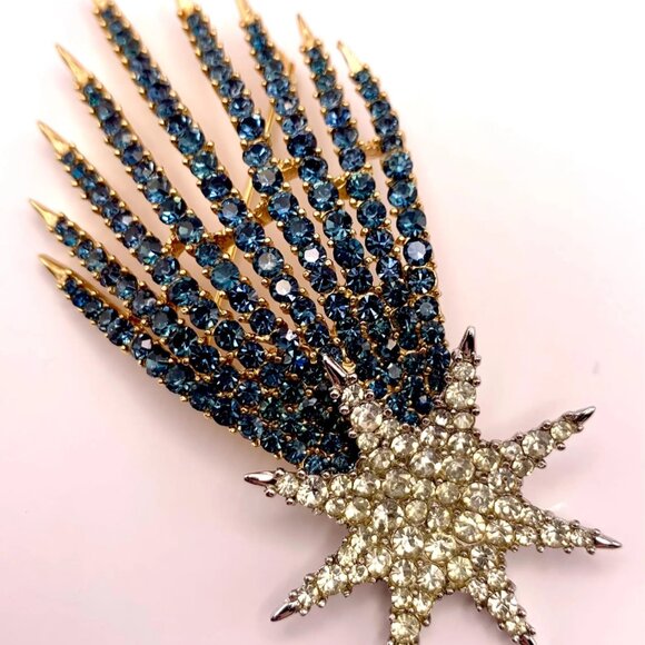 Designer Vintage Alfred Philippe Crown Trifari Starflight Diamante Shooting Star - Picture 2 of 5